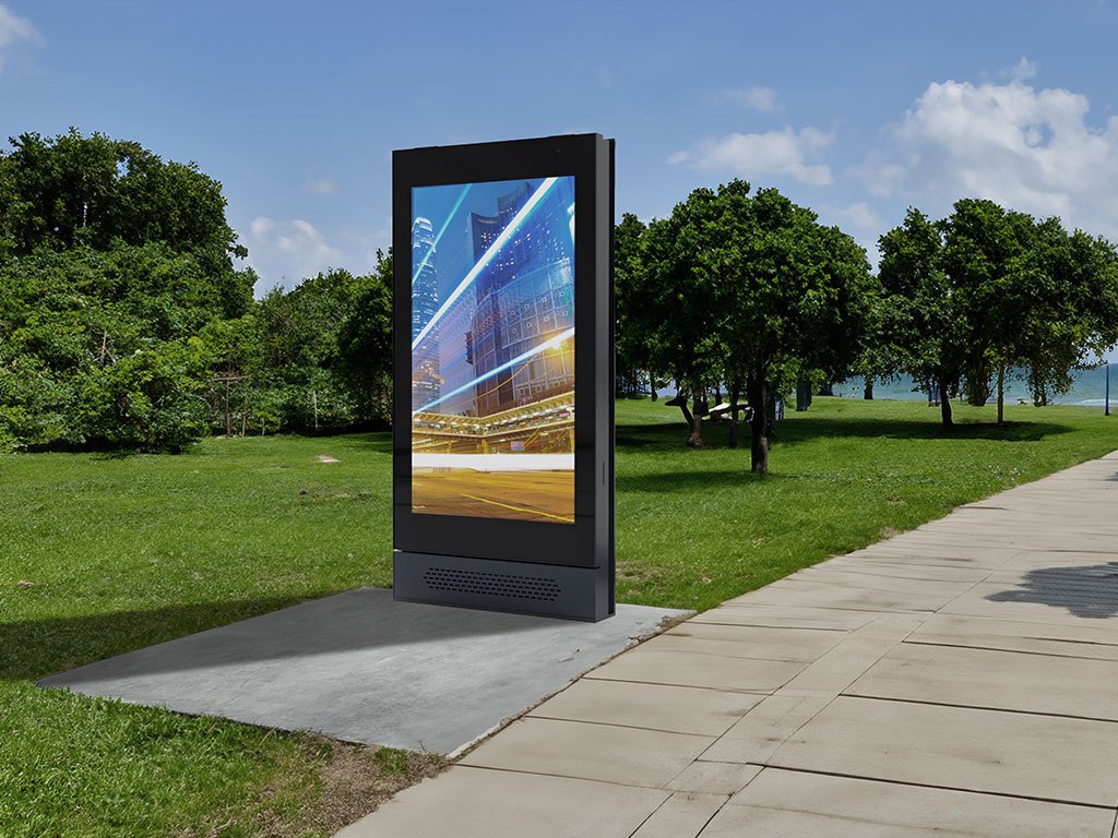 A high-brightness digital kiosk readable in direct sunlight