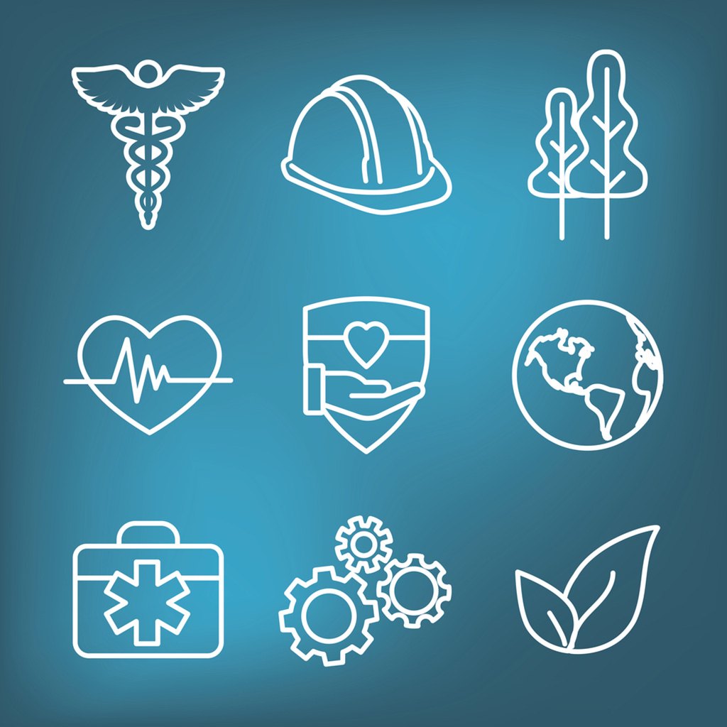 Health, safety and environment icons representing TINNOX compliance