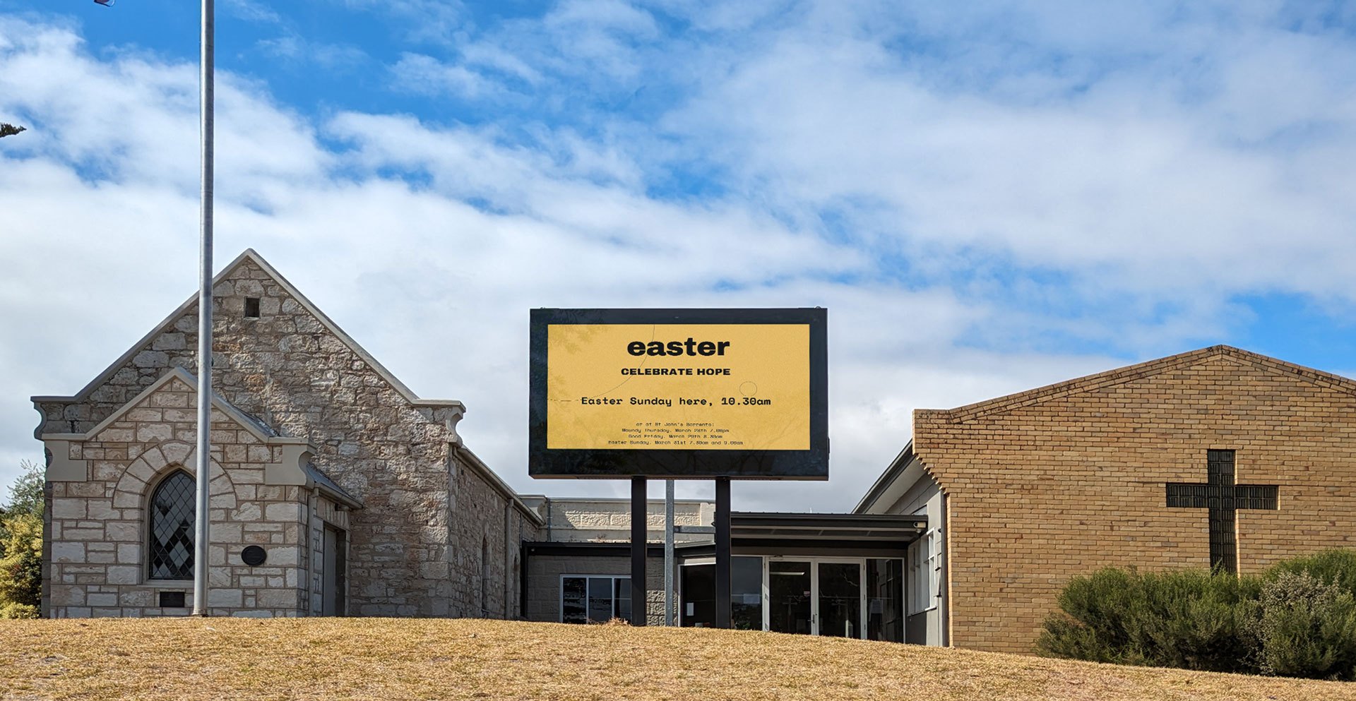 A digital display at a venue entrance gate