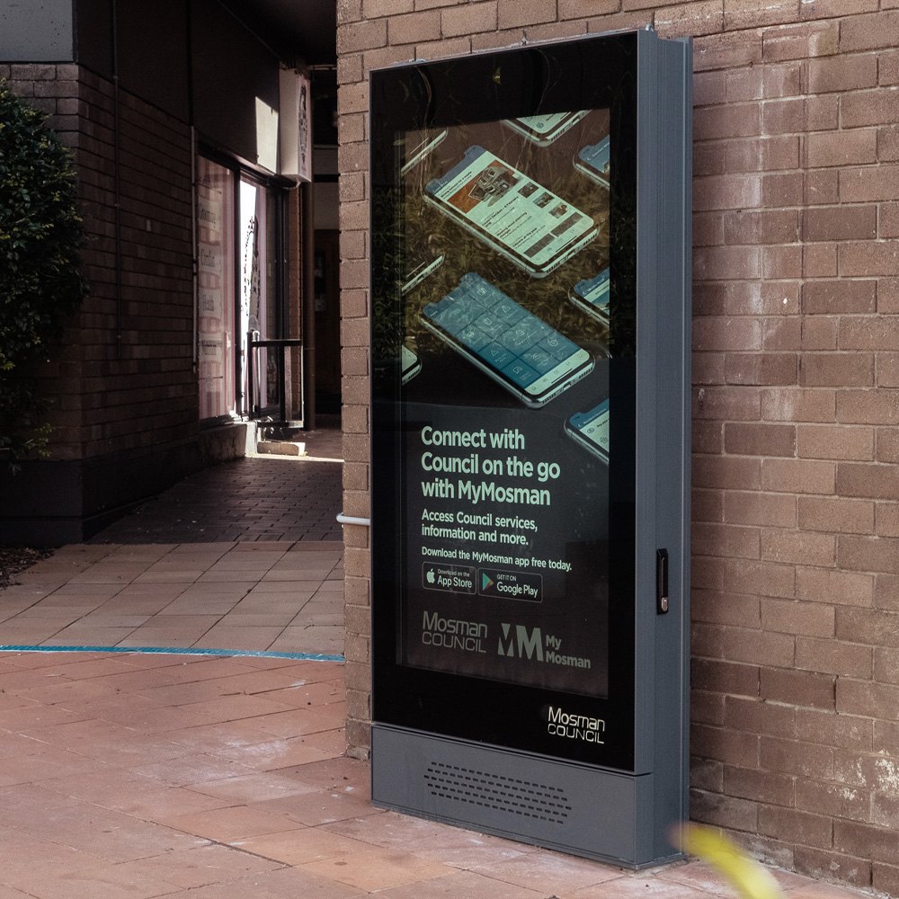 A finished council kiosk in service