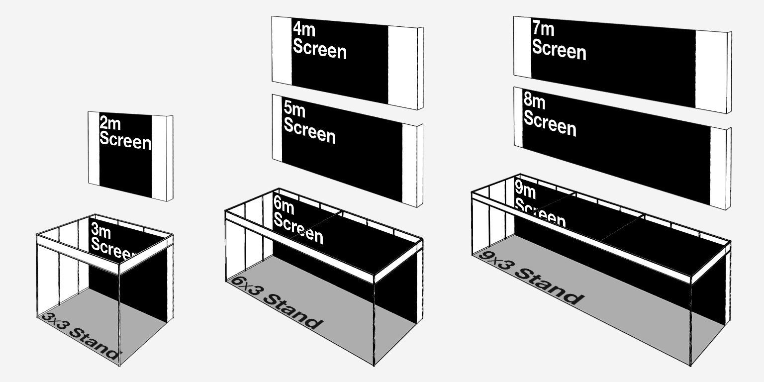 Expo stand size packages for TINNOX LED video wall hire