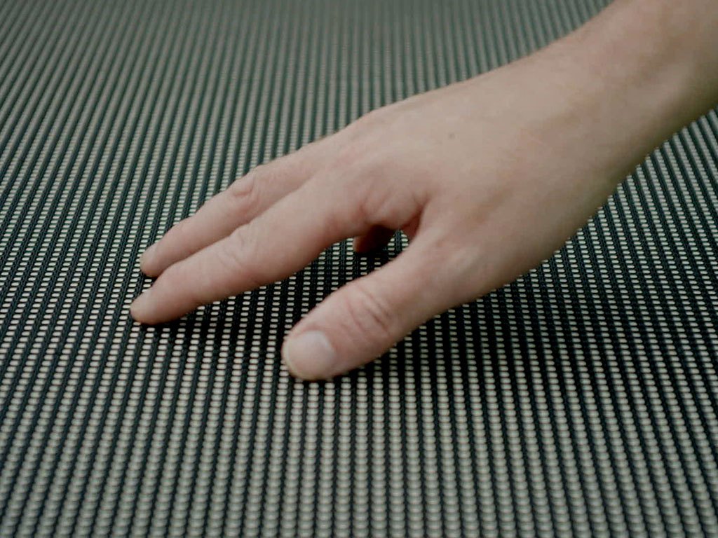A close view of an LED panel showing its pixel pitch