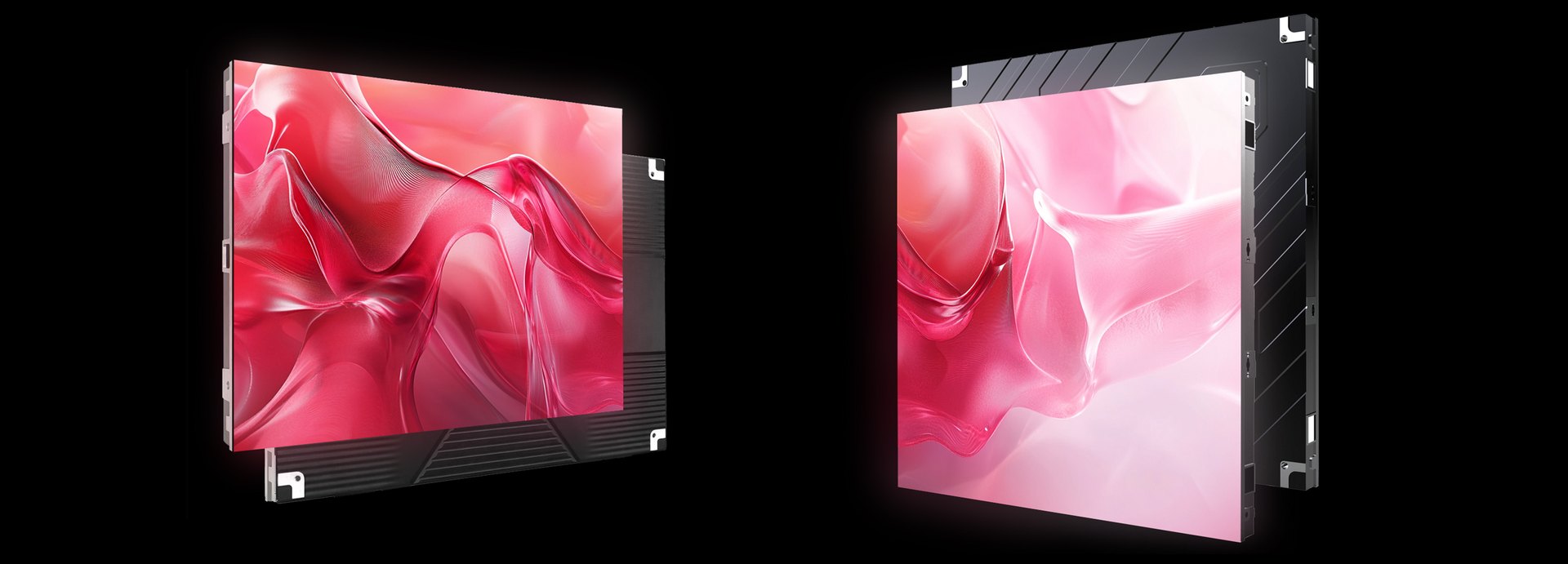 A Precision Pro LED cabinet viewed edge-on, its panel lit
