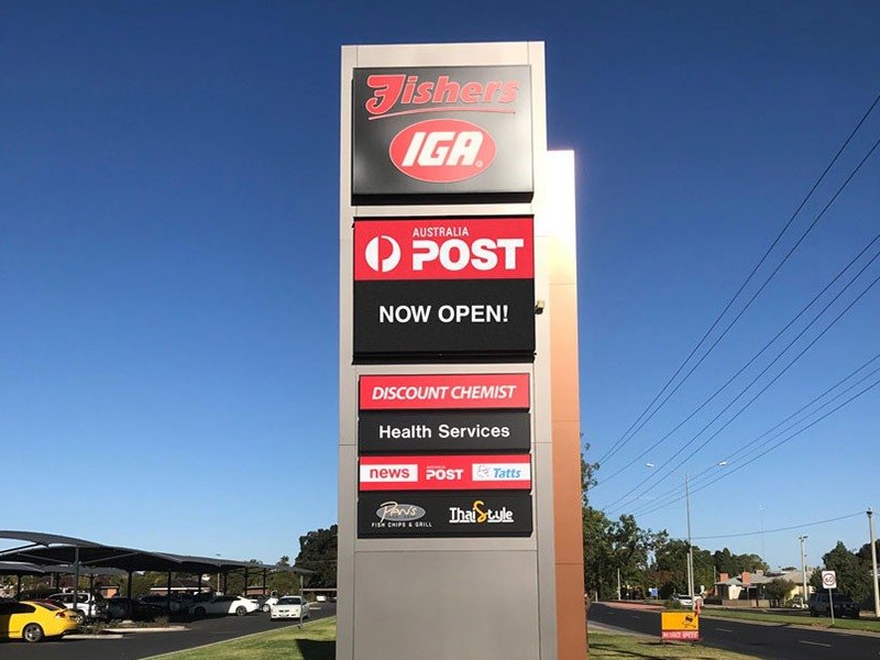 LED outdoor billboard at a shopping centre entrance