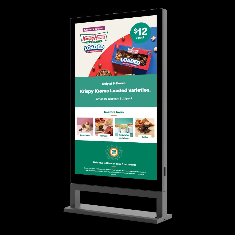 A standalone digital sign running on Wi-Fi and 4G