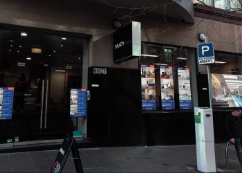Brady residential Melbourne office exterior with LED Real Estate Digital Signage