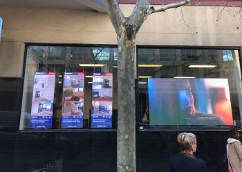 Hanging LED Signage and Video Wall display at Brady Residential Melbourne