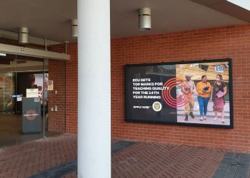 Large Video Wall Display at ECU Perth entrance