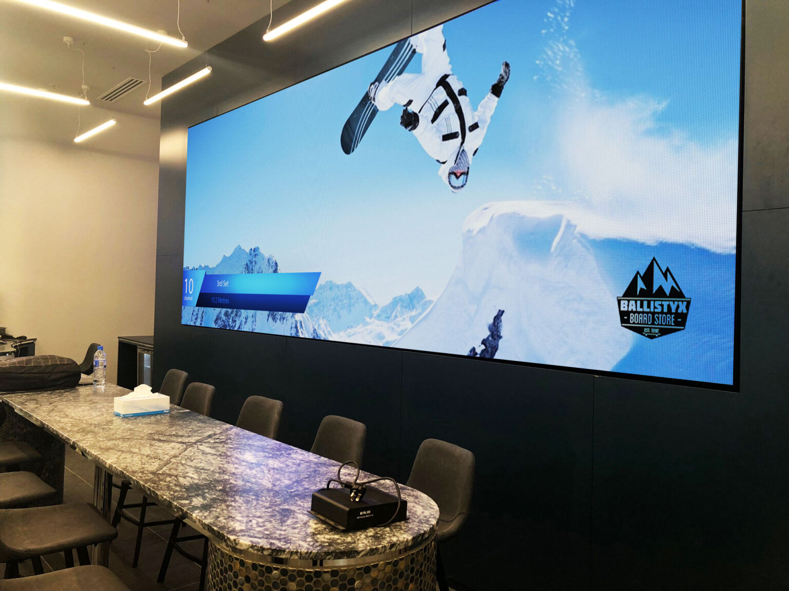 Large Video wall display inside shopping mall store